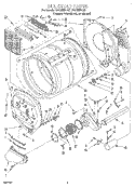 BULKHEAD Diagram and Parts List for GGC9858EQ0  Whirlpool Dryer