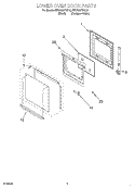 LOWER OVEN DOOR Diagram and Parts List for RBD305PDQ10  Whirlpool Wall Oven