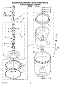 AGITATOR, BASKET AND TUB PARTS Diagram and Parts List for CAWS954SB0  Crosley Washer