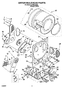 DRYER BULKHEAD PARTS Diagram and Parts List for YLTE5243DQ4  Whirlpool Washer Dryer Combo