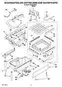 EVAPORATOR, ICE CUTTER GRID AND WATER PARTS Diagram and Parts List for JEACS50SLF1  Whirlpool Ice Maker