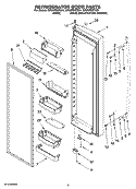 REFRIGERATOR DOOR PARTS Diagram and Parts List for GF6NFEXTY01  Whirlpool Refrigerator