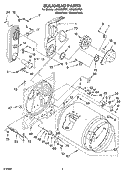 BULKHEAD PARTS Diagram and Parts List for LGN2000PW1  Whirlpool Dryer