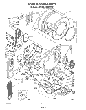 DRYER BULKHEAD Diagram and Parts List for JWP21000  Whirlpool Washer Dryer Combo
