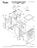 TOP AND CABINET PARTS Diagram and Parts List for YWFW9351YW00  Whirlpool Washer