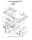 COOKTOP AND MANIFOLD, LIT/OPTIONAL Diagram and Parts List for SF0140SRW6  Whirlpool Range