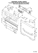 CONTROL PANEL PARTS Diagram and Parts List for SF262LXSQ1  Whirlpool Range