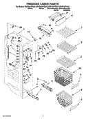 FREEZER LINER PARTS Diagram and Parts List for GS5DHAXVA00  Whirlpool Refrigerator