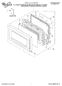 DOOR, LITERATURE Diagram and Parts List for GT1195SHB0  Whirlpool Microwave