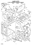 LINER Diagram and Parts List for KTRS21ELWH00  KitchenAid Refrigerator