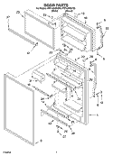 DOOR PARTS Diagram and Parts List for RT21LMXKQ03  Roper Refrigerator