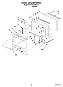 OVEN DOOR PARTS Diagram and Parts List for KEHU309SSS00  KitchenAid Microwave Oven Combo