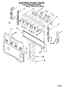 CONTROL PANEL PARTS Diagram and Parts List for RF3020XKQ2  Whirlpool Range