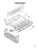 LOWER RACK Diagram and Parts List for KUDA220TWH6  KitchenAid Dishwasher