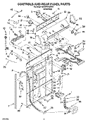 CONTROLS AND REAR PANEL PARTS Diagram and Parts List for 6ALSR7244MW3  Whirlpool Washer