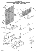 UNIT Diagram and Parts List for RT14HDYDW01  Roper Refrigerator