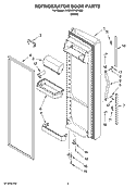 REFRIGERATOR DOOR PARTS Diagram and Parts List for 5VGS3SHGKQ06  Whirlpool Refrigerator