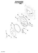 DOOR PARTS, OPTIONAL PARTS (NOT INCLUDED) Diagram and Parts List for 3RAWZ480ESQ0  Whirlpool Dryer