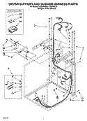 DRYER SUPPORT AND WASHER HARNESS PARTS Diagram and Parts List for LTE6234DQ3  Whirlpool Washer Dryer Combo