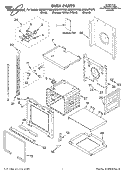 OVEN, LITERATURE Diagram and Parts List for GBS307PDB5  Whirlpool Wall Oven