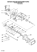 MOTOR AND ICE CONTAINER PARTS Diagram and Parts List for ED2LHEXTD00  Whirlpool Refrigerator