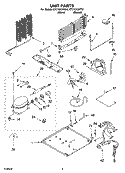 UNIT PARTS, OPTIONAL PARTS Diagram and Parts List for CT21GKXPQ01  Crosley Refrigerator