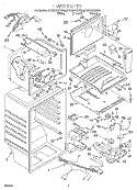 LINER Diagram and Parts List for GT22DMXGN00  Whirlpool Refrigerator