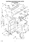 CONTROLS AND REAR PANEL PARTS Diagram and Parts List for 7MTAWS800JQ4  Estate Washer