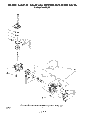 BRAKE, CLUTCH, GEARCASE, MOTOR AND PUMP Diagram and Parts List for LA7800XSW0  Whirlpool Washer