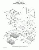 SHELF PARTS Diagram and Parts List for KBFS20EVBL2  KitchenAid Refrigerator