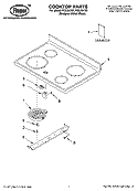 COOKTOP PARTS Diagram and Parts List for FES355TB1  Roper Range