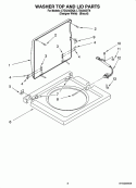 WASHER TOP AND LID PARTS Diagram and Parts List for LTG5243DT8  Whirlpool Washer Dryer Combo