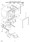 TUB AND FRAME Diagram and Parts List for KUDG25SHBL1  KitchenAid Dishwasher