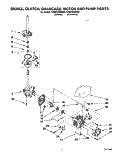 BRAKE, CLUTCH, GEARCASE, MOTOR AND PUMP Diagram and Parts List for KAWE570BWH0  KitchenAid Washer