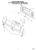 BACKGUARD PARTS Diagram and Parts List for SF114PXST0  Whirlpool Range