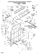 CONTROLS AND REAR PANEL Diagram and Parts List for LST7233AW1  Whirlpool Washer