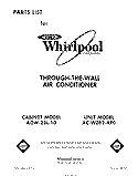 SECTION Diagram and Parts List for ACW082XP0  Whirlpool Air Conditioner