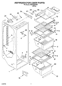 REFRIGERATOR LINER Diagram and Parts List for ED0GTKXKQ04  Whirlpool Refrigerator