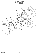 DOOR PARTS, OPTIONAL PARTS (NOT INCLUDED) Diagram and Parts List for WED8410SW1  Whirlpool Dryer