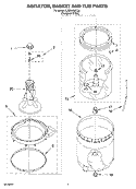 AGITATOR, BASKET AND TUB Diagram and Parts List for LXR5432KQ0  Whirlpool Washer