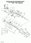 MOTOR AND ICE CONTAINER PARTS Diagram and Parts List for ED2VHEXVB00  Whirlpool Refrigerator