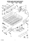 UPPER RACK AND TRACK PARTS Diagram and Parts List for KUDU03FTBL3  KitchenAid Dishwasher