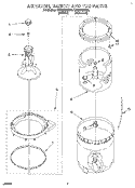 AGITATOR, BASKET AND TUB Diagram and Parts List for CAW2762AW0  Whirlpool Washer