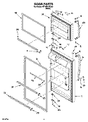 DOOR PARTS Diagram and Parts List for RT18BKXSQ00  Roper Refrigerator
