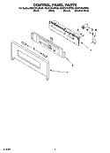 CONTROL PANEL PARTS Diagram and Parts List for KEHC379JWH08  KitchenAid Microwave Oven Combo