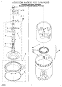 AGITATOR, BASKET AND TUB Diagram and Parts List for LSR6132DZ0  Whirlpool Washer