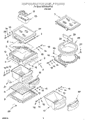 REFRIGERATOR SHELF Diagram and Parts List for 4KSRS22QFA03  KitchenAid Refrigerator