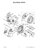 BULKHEAD PARTS Diagram and Parts List for RED4640YQ1  Roper Dryer