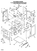 CHASSIS PARTS Diagram and Parts List for RF196LXMB3  Whirlpool Range