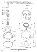 AGITATOR, BASKET AND TUB Diagram and Parts List for LST8244AN0  Whirlpool Washer